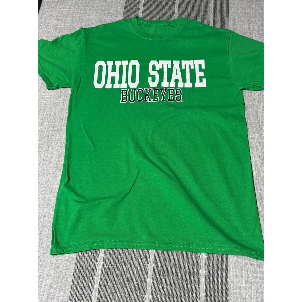 Ohio State Buckeyes Mens Green Graphic T-Shirt Short Sleeve NCAA Fan Gear